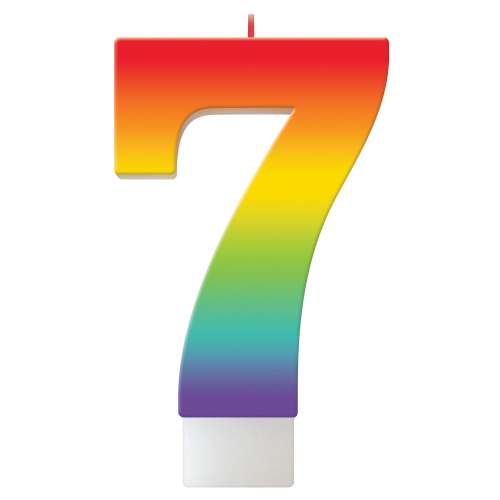 Rainbow Number Candle - No 7 - Click Image to Close